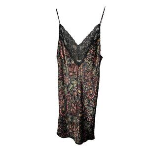 Val Mode Size Medium Slip Dress Floral Paisley Intimate Loungewear Sleep